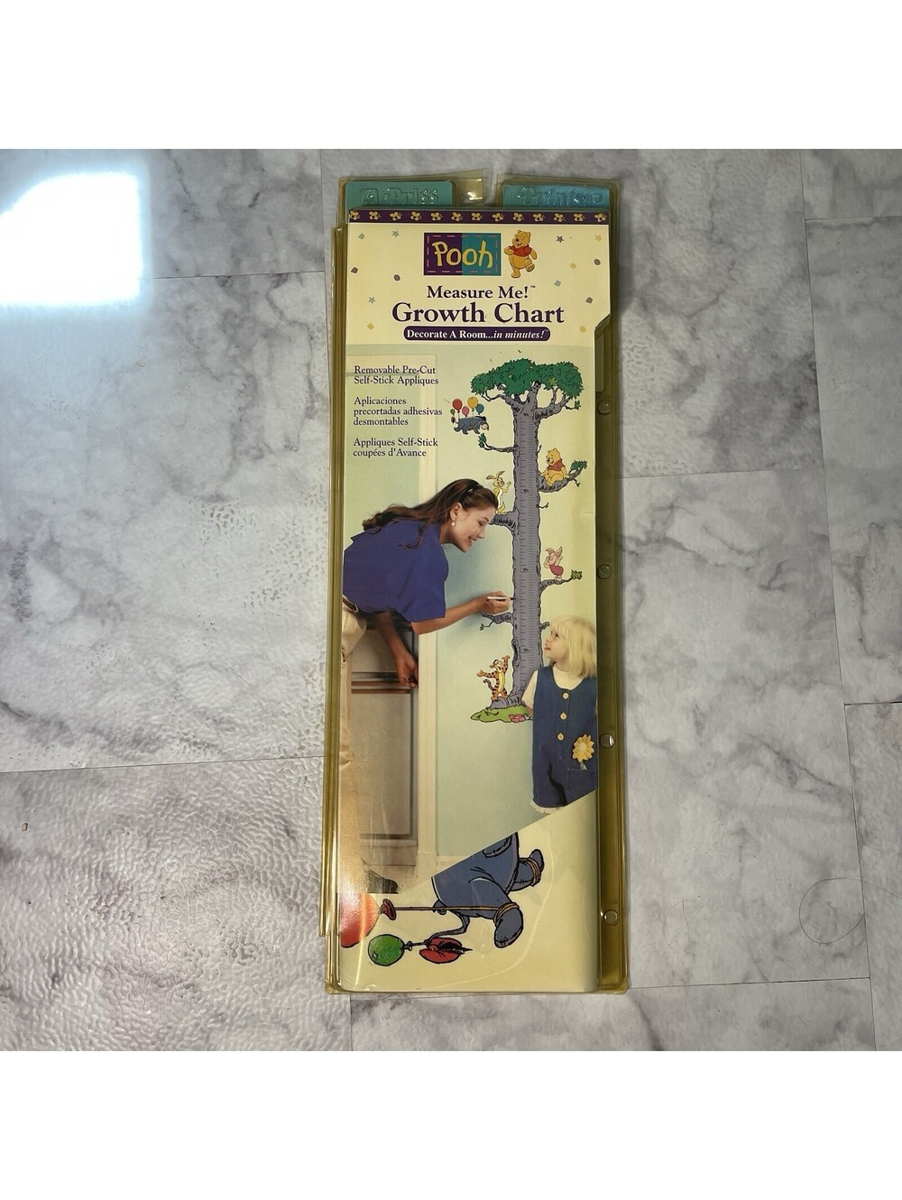 Winnie The Pooh Measure Me Tree Growth Chart Peelable NEW Vintage 1990's NIB